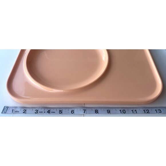Set of 3 Plastic Lap Food Trays Tan w/Drink Holder 13.5" Length (BRAND UNKNOWN) - Picture 7 of 8